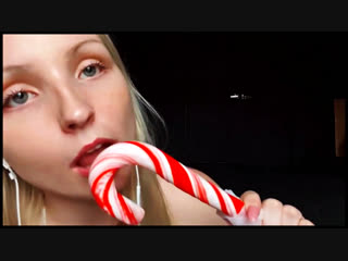girl licks and sucks lollipop asmr sexy video